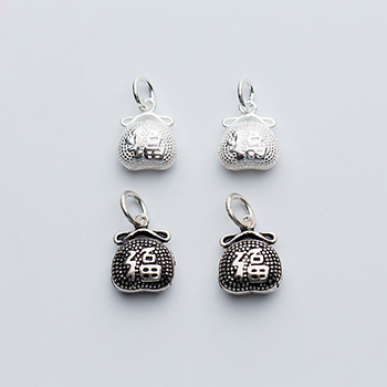 Chinese Fu On Fortune Pocket 925 Sterling Silver DIY Charm