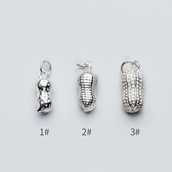 Simple Peanut 925 Sterling Silver DIY Charm