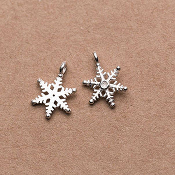 Simple Snowflake 925 Sterling Silver DIY Charm