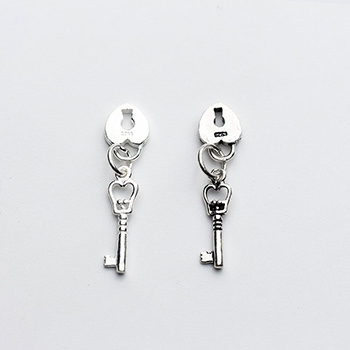 Simple Lock And Key 925 Sterling Silver DIY Charm