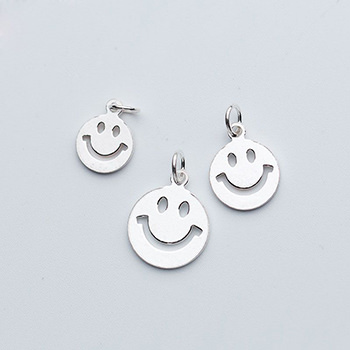 Simple Smile Face 925 Sterling Silver DIY Charm