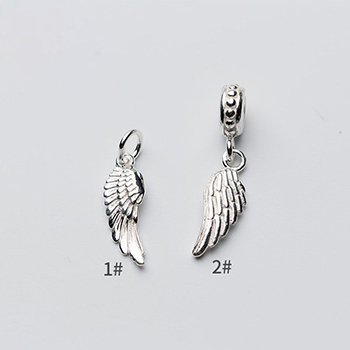 Simple Angle's Wing 925 Sterling Silver DIY Charm