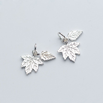 Simple Maple Leaf Letters 925 Sterling Silver DIY Charm