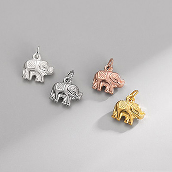 Cute Animal Elephant Bell DIY 925 Sterling Silver Charm