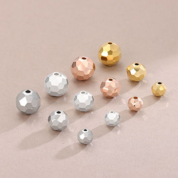 Fashion Round Football Shape 925 Sterling Silver DIY Spacer Bead Caps