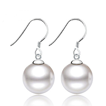 Big Shell Pearl Women 925 Sterling Sliver Earrings