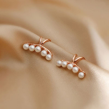 Shell Pearls C Shape 925 Silver Non Pierced Earrings