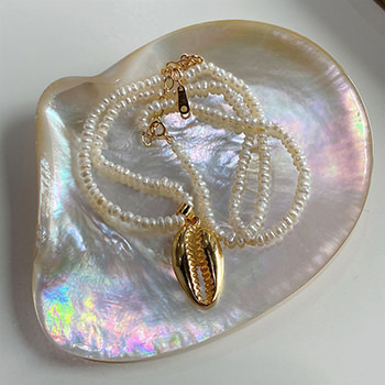 Shell Pearl Dangling 925 Sterling Silver Necklace