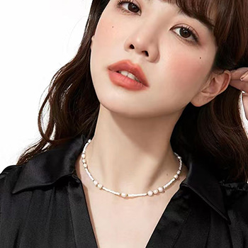 Women Irregular Large Small Shell Pearls Choker 925 Sterling Silver Necklace