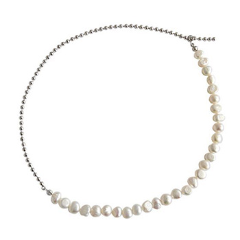 Irregular Natural Pearls 925 Sterling Silver Choker Necklace