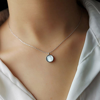 Mother of Shell 925 Sterling Silver Necklace