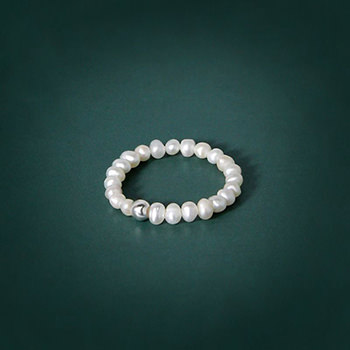 Natural Pearls Bead 925 Sterling Silver Ring