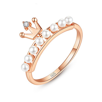 Natural Pearl Crown 925 Sterling Silver Ring