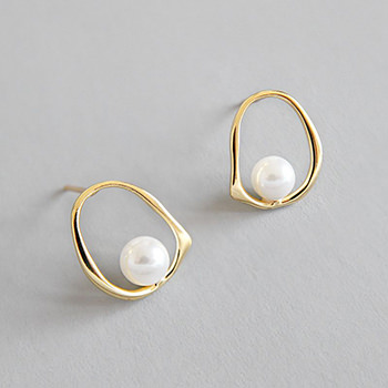 Shell Pearl 925 Sterling Silver Studs Earrings