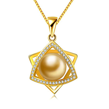 Rotary Inverted Triangle Shell Pearl 925 Silver Pendant