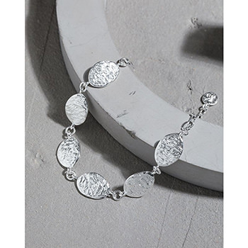 Geometry Irregular Leaves 925 Sterling Silver Bracelet