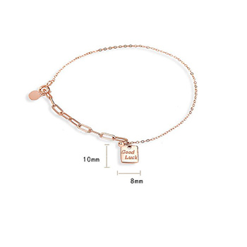 Office Good Luck Letters Hollow Chain 925 Sterling Silver Bracelet