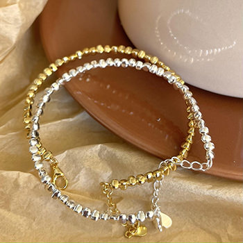 Modern Irregular Mini Stones 925 Sterling Silver Bracelet