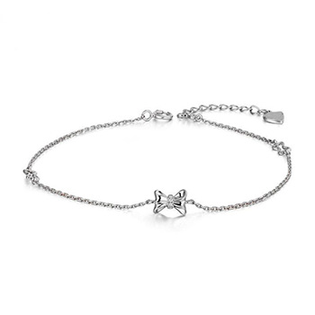 Fashionable Elegant Bow Tie 925 Sterling Silver Bracelet