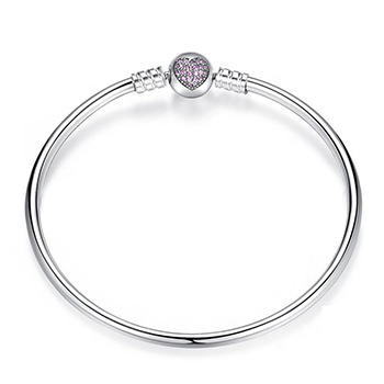 Purple Heart 925 Sterling Silver Love Bracelet For Women