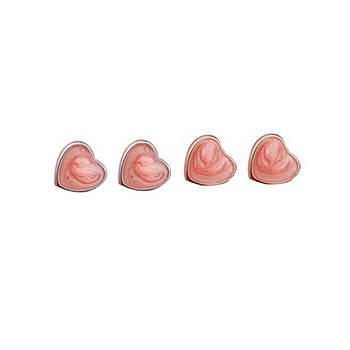 Girl Pink  Love Heart925 Sterling Silver Stud Earrings