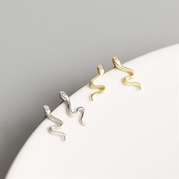 Snake Cute 925 Sterling Silver Stud Earrings