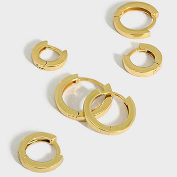 Minimalism Geometry Circle 925 Sterling Silver Hoop Earrings