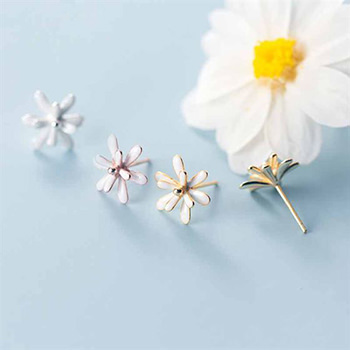 Flowers 925 Sterling Silver Stud Earrings