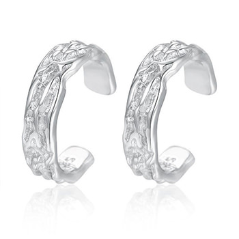 Irregular Geometry C Shape 925 Sterling Silver Non Pierced Earring (Single)