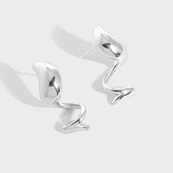 Waterdrop Wave Irregular 925 Sterling Silver Dangling Earrings