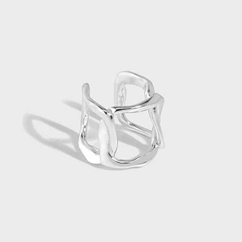 Geometry Hollow 925 Sterling Silver Non-Pierced Earring(Single)