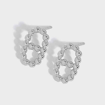 Fashion Hollow Beads Pig Nose 925 Sterling Silver Stud Earrings