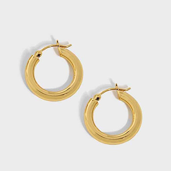 Minimalism Geometry Mini Circles 925 Sterling Silver Hoop Earrings