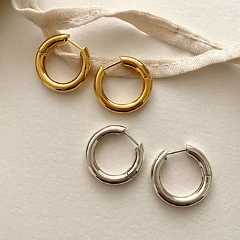 Minimalism Simple Circle 925 Sterling Silver Hoop Earrings