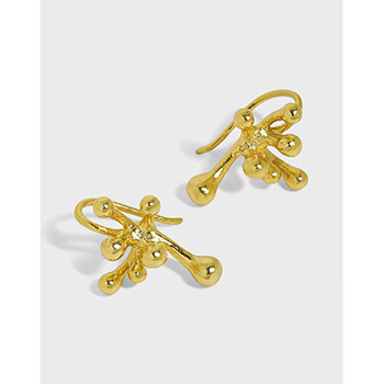 Elegant Irregular Fireworks Flower 925 Sterling Silver Stud Earrings