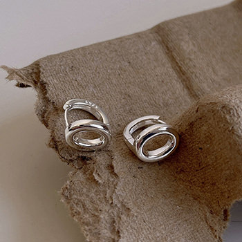 Simple Letter O Shape 925 Sterling Silver Hoop Earrings