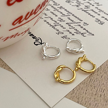 Mini Knot 925 Sterling Silver Hoop Earrings