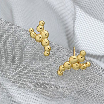 Fashion Irregular Bubbles Y Shape 925 Sterling Silver Stud Earrings