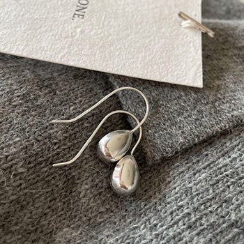 Simple Golden Waterdrop 925 Sterling Silver Dangling Earrings