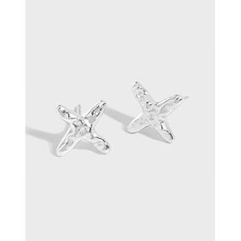 Mini Irregular Cross 925 Sterling Silver Stud Earrings