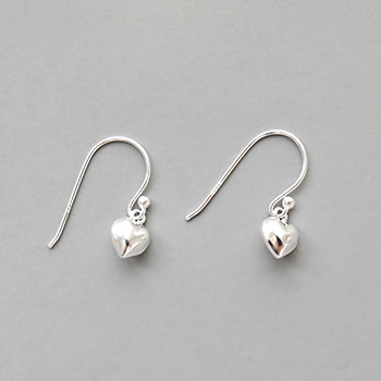 Women Heart Love Simple 925 Sterling Silver Dangling Earrings