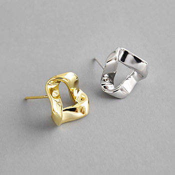 Modern Mobius Triangle Geometry 925 Sterling Silver Stud Earrings