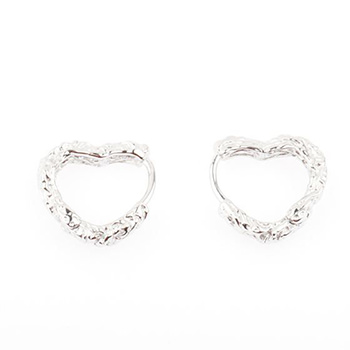 Heart Hollow 925 Sterling Silver Leverback Earrings