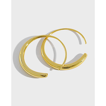 Modern O Shape Simple 925 Sterling Silver Hoop Earrings