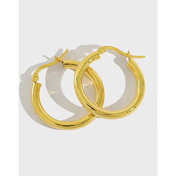 Office Geometry Round Circle 925 Sterling Silver Hoop Earrings