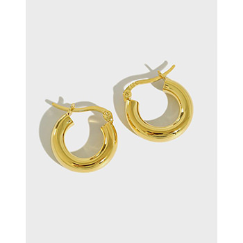 Simple  Tube Circle 925 Sterling Silver Hoop Earrings