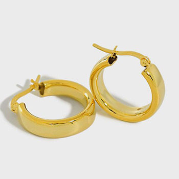 Classic Geometry Hollow Circle 925 Sterling Silver Hoop Earrings