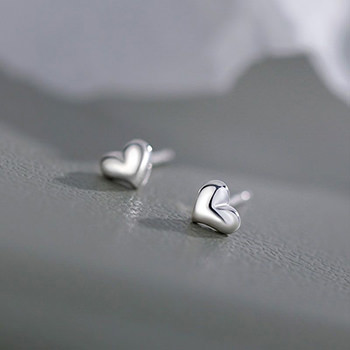 Mini Cute Love Heart Gift 925 Sterling Silver Stud Earrings