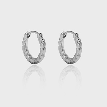 Mini Irregular Circle Geometry 925 Sterling Silver Huggie Hoop Earrings