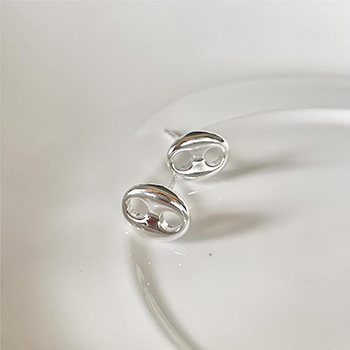 Cute Gift Pig Nose 925 Sterling Silver Stud Earrings